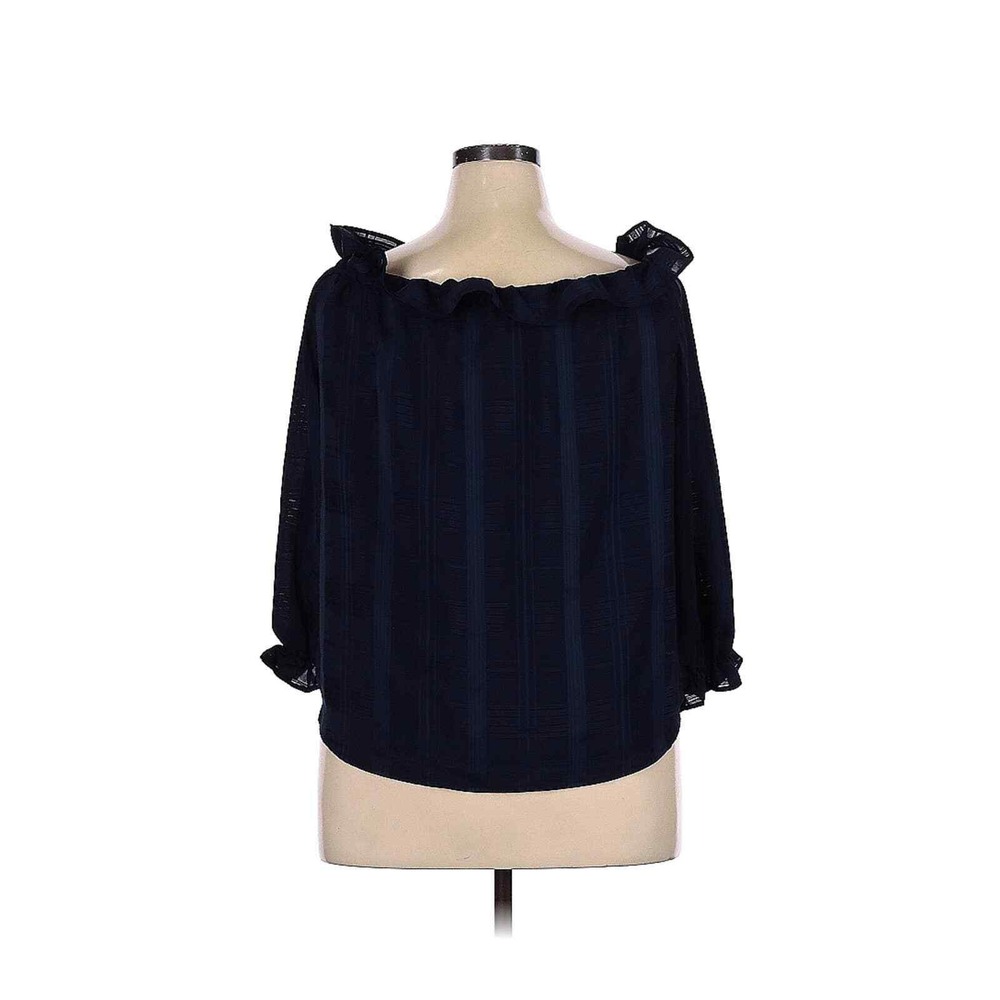 Rachel Roy Long Sleeve Blouse 3X Navy